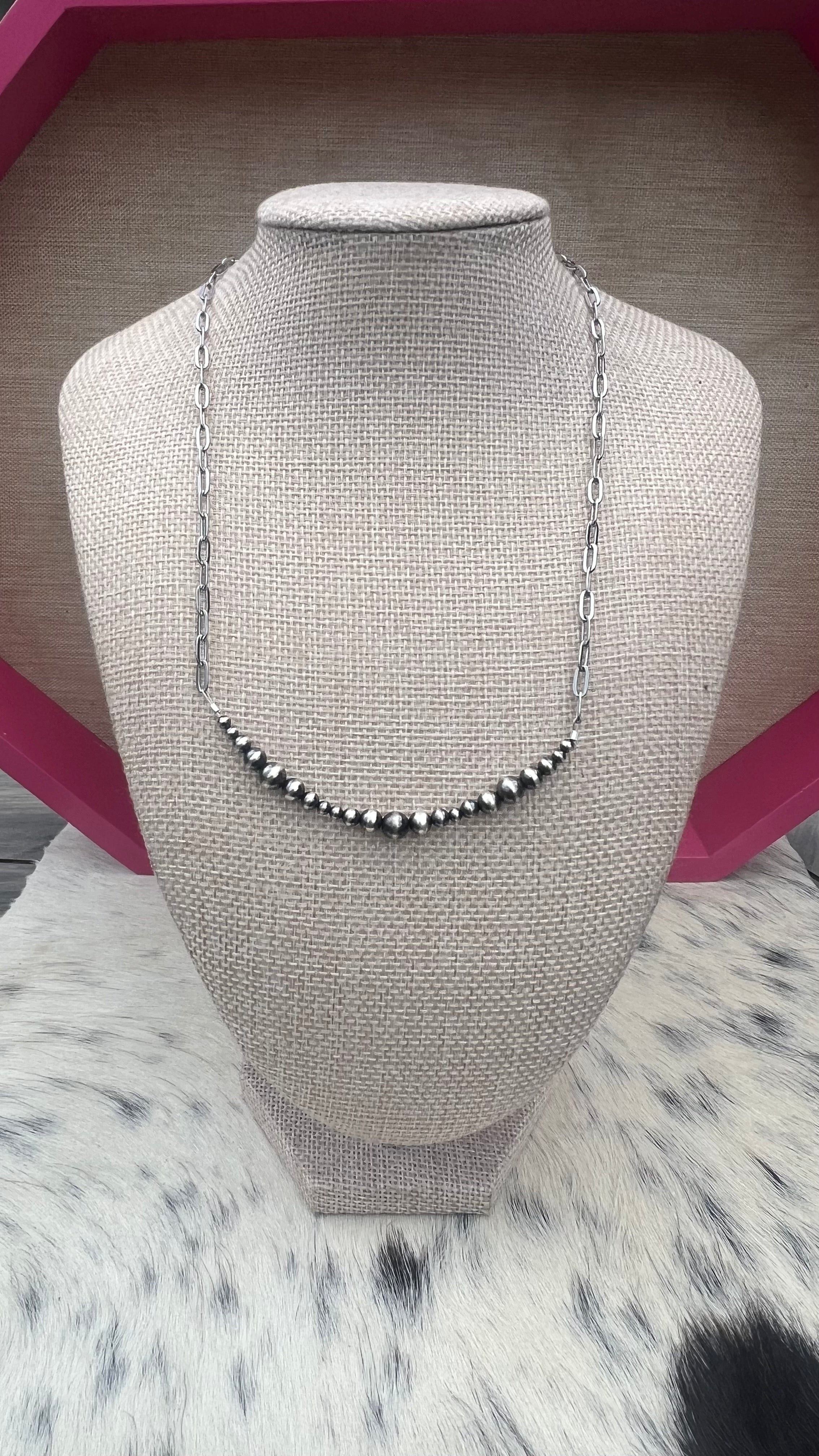 Graduated Pearl Bar Necklace